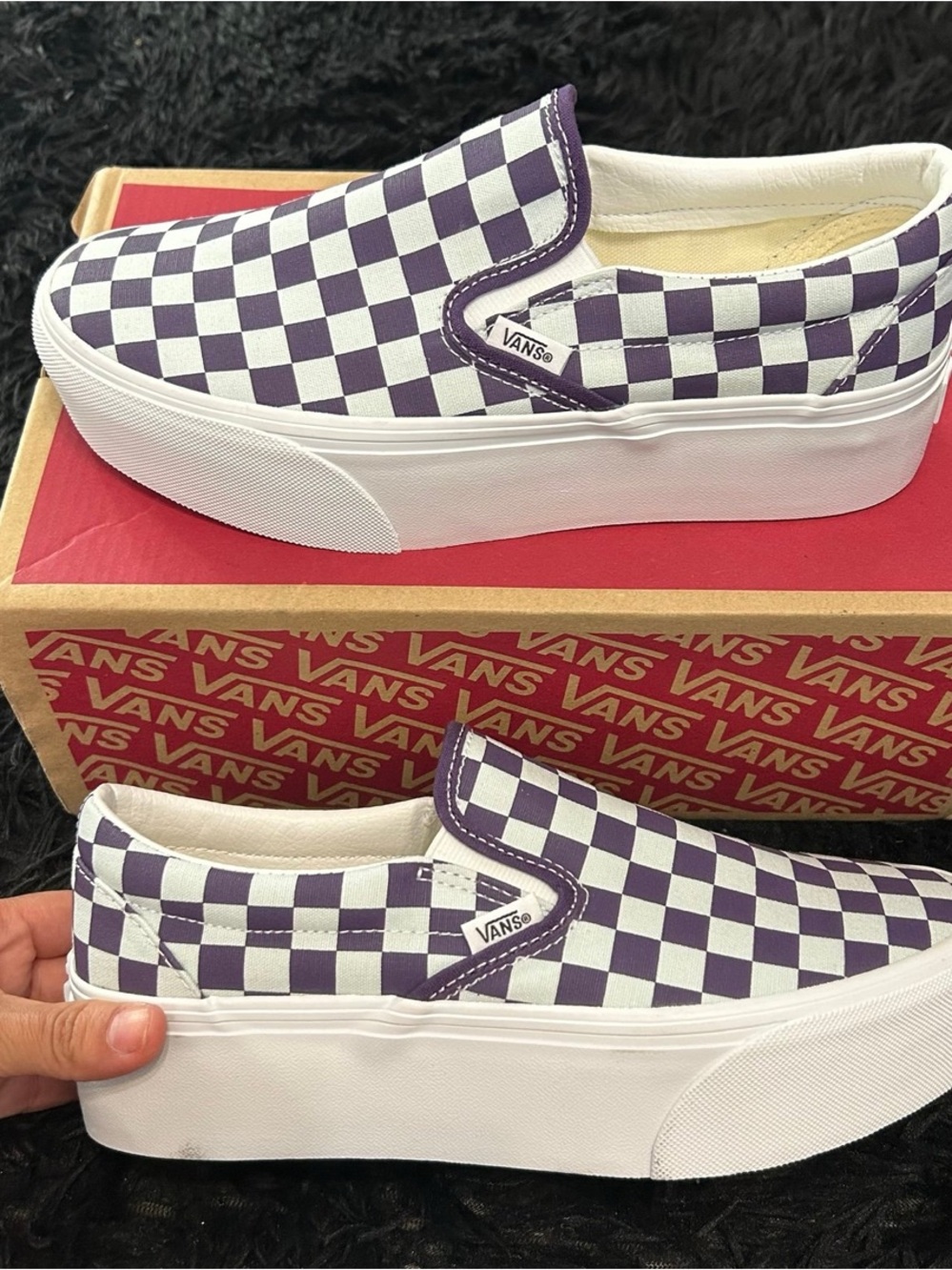 VANS checkerboard platform slip on shoes sneakers women’s 7.5 new - Picture 6 of 7